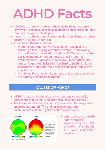 Kids ADHD Worksheet + Infographic