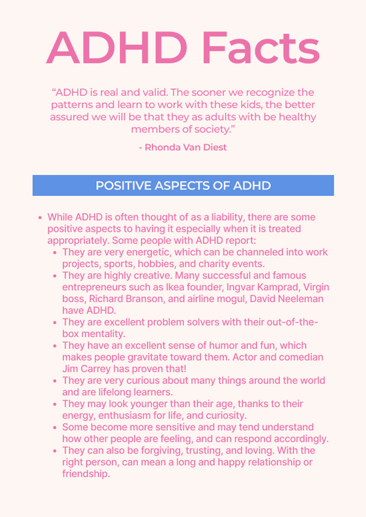 Kids ADHD Worksheet + Infographic