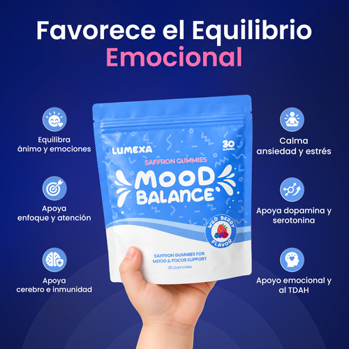 Natural - Gomitas de Azafrán con Apoyo para el Ánimo + Concentración para Niños